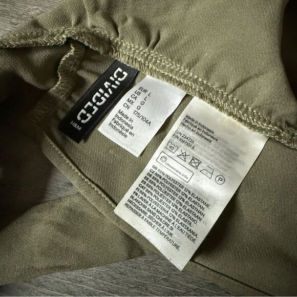 H&M Divided Halter Crop Top Olive Large Vacation Party Club - Picture 4 of 7